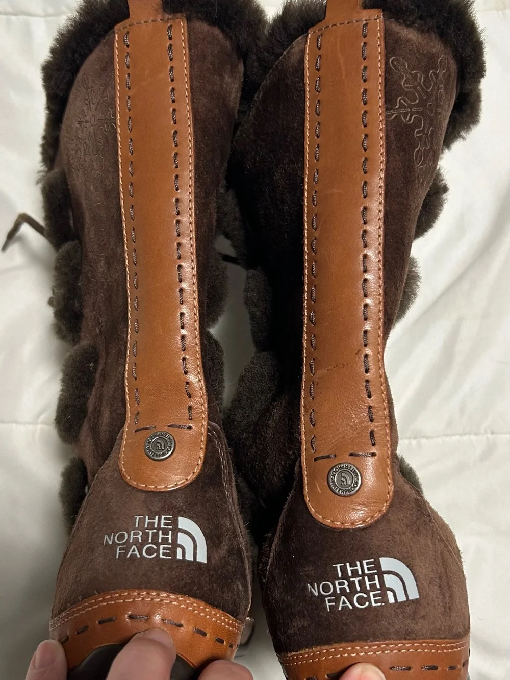 The North Face Waterproof women’s Brown Fur-Trim Lace-Up Winter Boots size 8.5